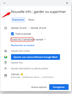 rappel pour décider de garder ou supprimer les nouvelles sources d'information